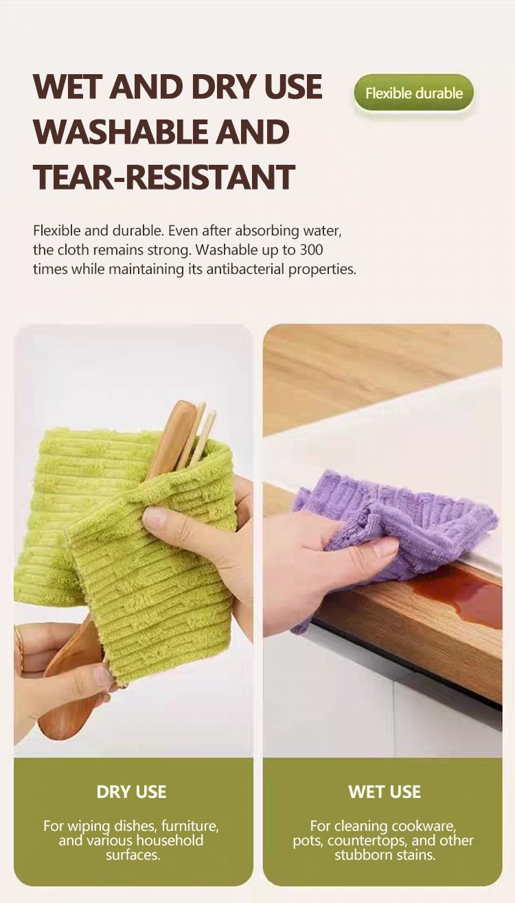 20 PCS Tearable Antibacterial Cleaning Cloths, 10A-Grade Reusable Wet/Dry Lint-Free Rags, Streak-Free Scrubbing Towels for Kitchen, Car, Glass & Electronics