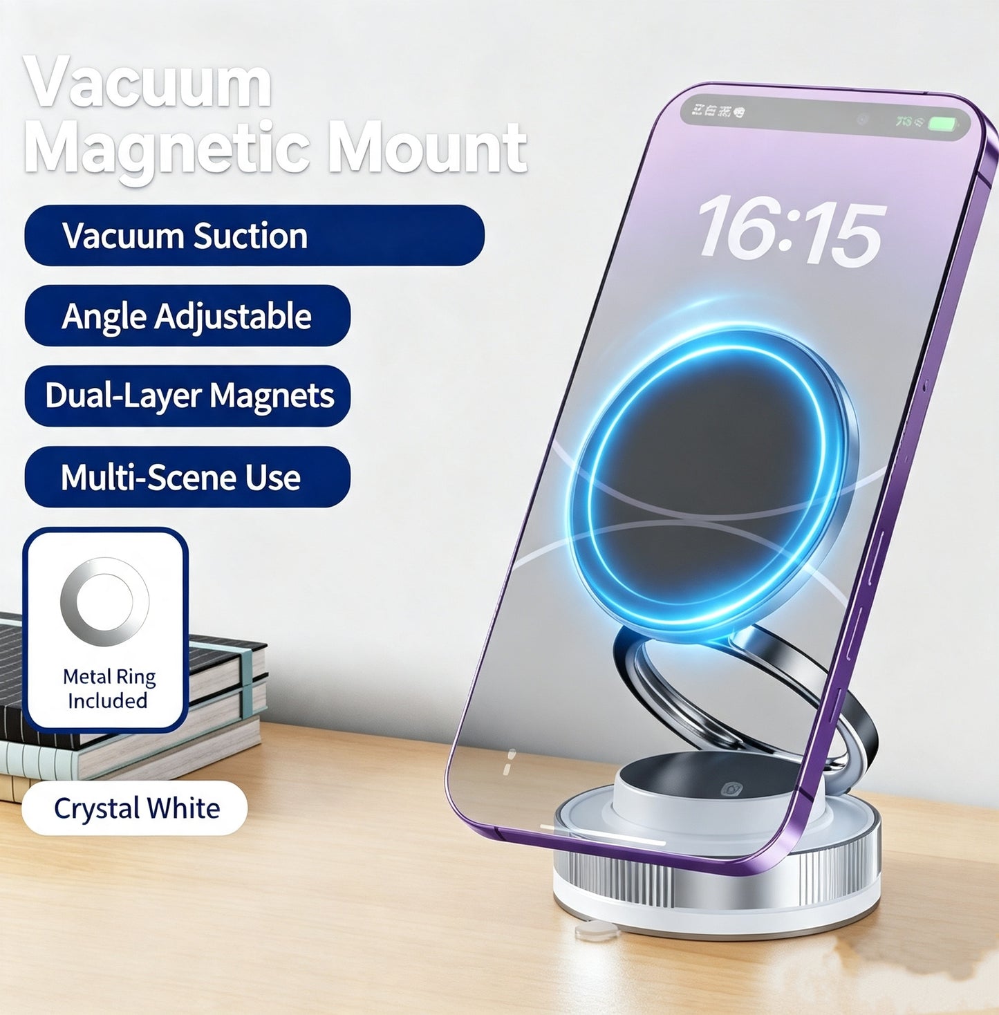 360° Adjustable Vacuum Magnetic Phone Holder