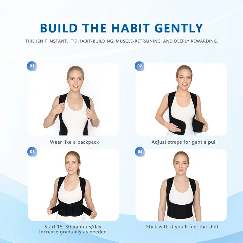 👦 THE ORIGINAL BACK HERO👧 Adjustable Back Posture Corrector with Firm Support for Men & Women