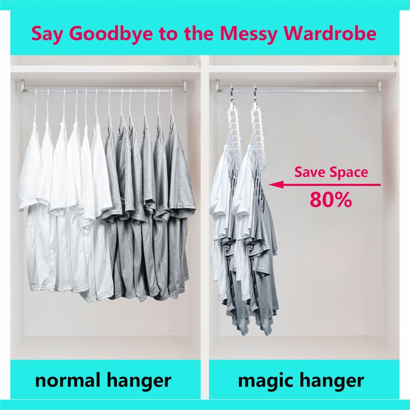 Heavy-Duty Foldable Plastic Pants Hangers with 9 Holes, Adjustable & Non-Slip - 5-Pack