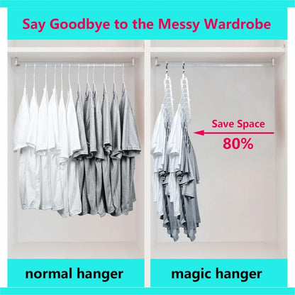 Heavy-Duty Foldable Plastic Pants Hangers with 9 Holes, Adjustable & Non-Slip - 5-Pack