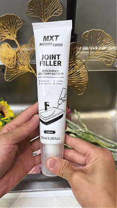 Waterproof Caulk Paste Joint Filler,150ml Sealant for Bathroom, Kitchen, with Masking Tape and Scraper