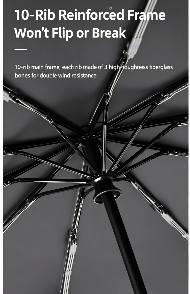 Automatic Folding Umbrella, 1 Count/60pcs Portable Rain Umbrella with Loop Buckle, Windproof & Waterproof Umbrella for Men & Women