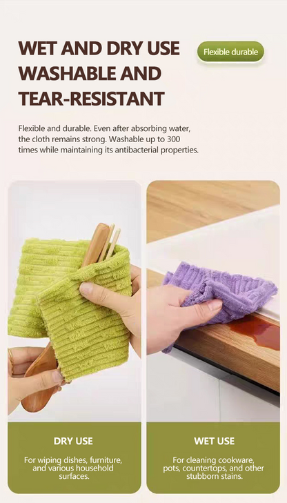 20 PCS Tearable Antibacterial Cleaning Cloths, 10A-Grade Reusable Wet/Dry Lint-Free Rags, Streak-Free Scrubbing Towels for Kitchen, Car, Glass & Electronics