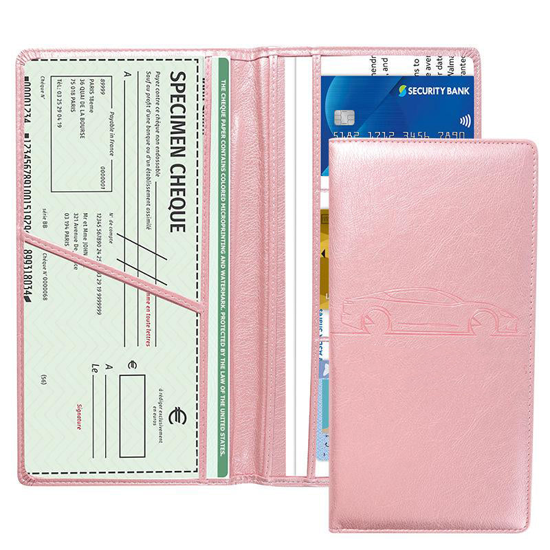 Car Registration & Insurance Card Holder, Magnetic Closure Vehicle Organizer, Car Essential Document Wallet