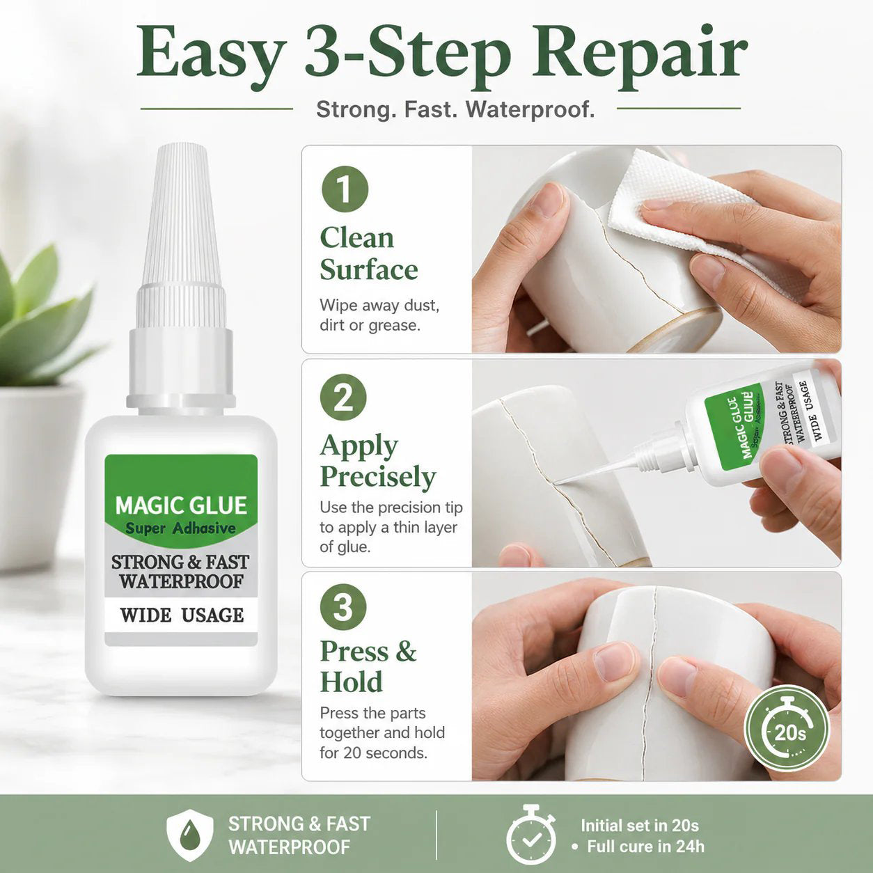🔥Last Day 🔥 1 SET 4PCS Fast-Setting CA Glue Kit – Industrial Strength Instant Bond