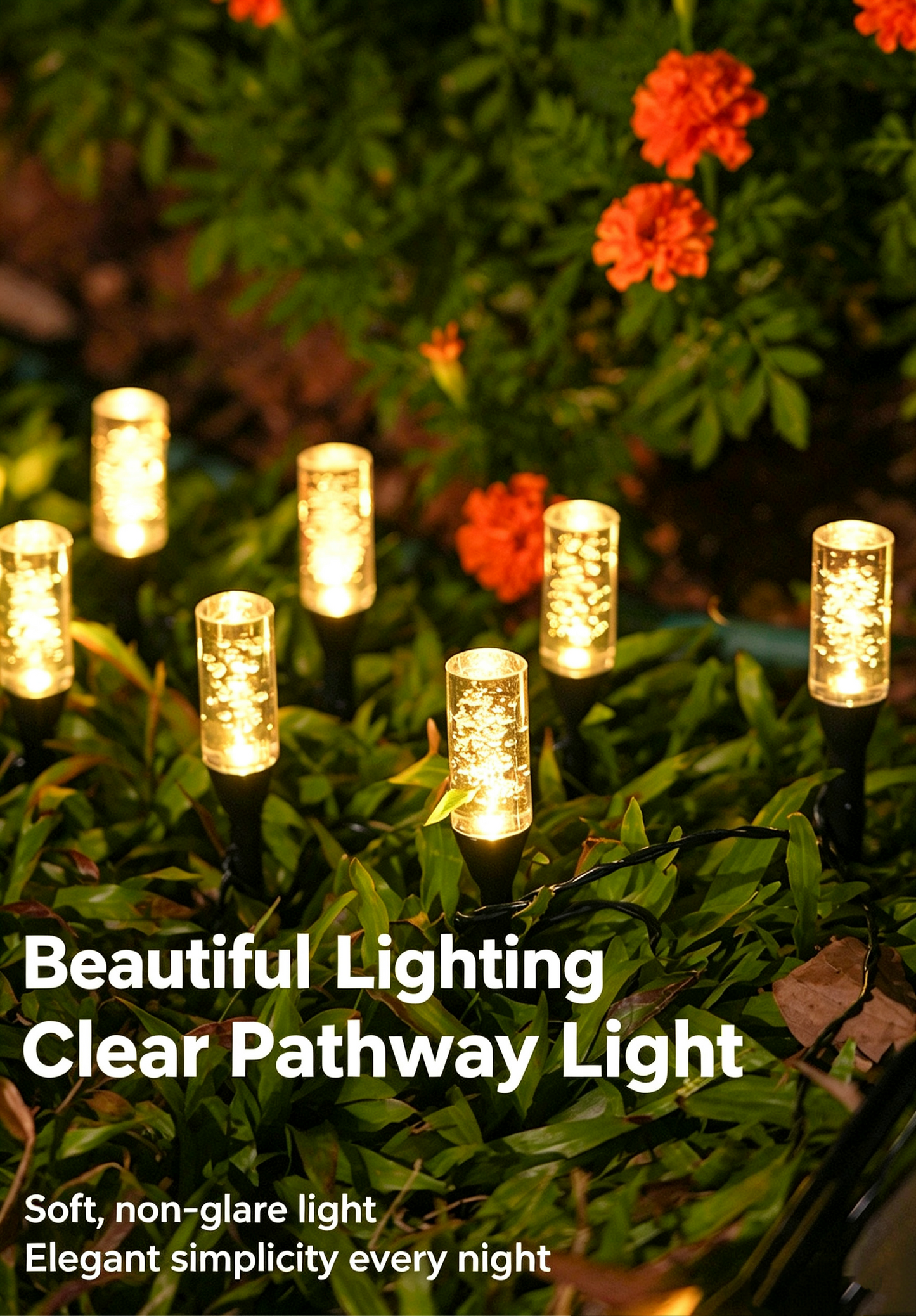 Set of 10 LED Solar Garden Stake Lights, Blue Bubble-Shaped Path Lights, IPX4 Waterproof Outdoor Garden Lights