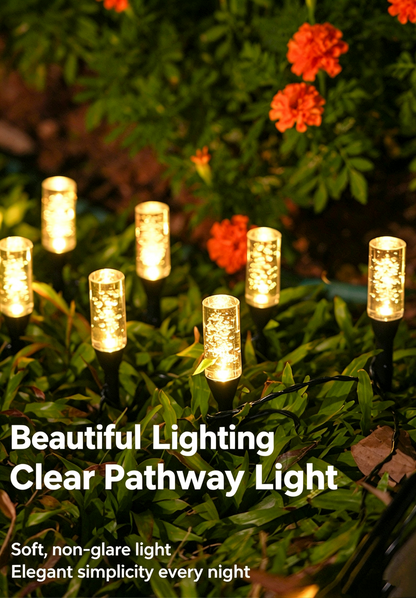 Set of 10 LED Solar Garden Stake Lights, Blue Bubble-Shaped Path Lights, IPX4 Waterproof Outdoor Garden Lights