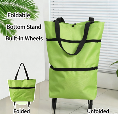 Heavy-Duty Rolling Cart with Reinforced Oxford Fabric, Silent Wheels