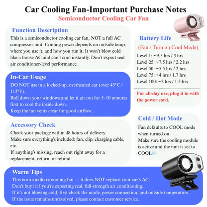 ❄️🌬️Clip-On Car Cooler: Feel Genuine Cold Air In Seconds☃️