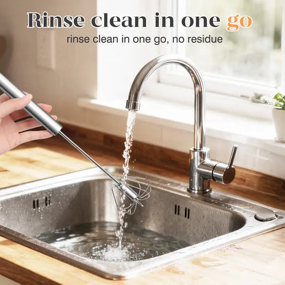 Stainless Steel Hand-Push Rotary Whisk – Effortless Mixing in Seconds!