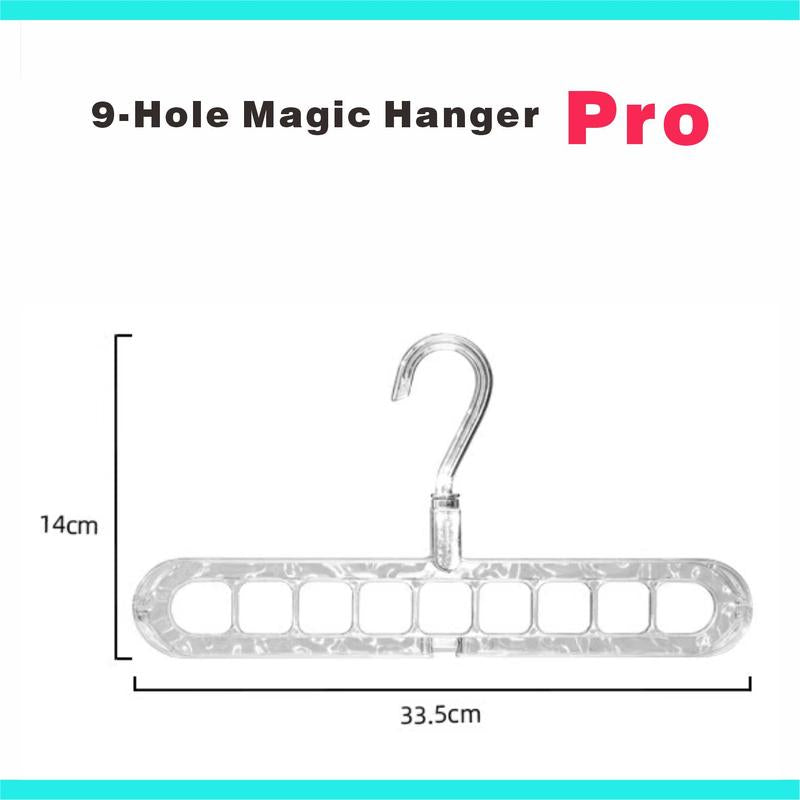 Heavy-Duty Foldable Plastic Pants Hangers with 9 Holes, Adjustable & Non-Slip - 5-Pack