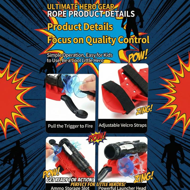 AOTAROW Heroic Spider Silk Superhero Wrist Launcher String Shooter Blasters Toy Set