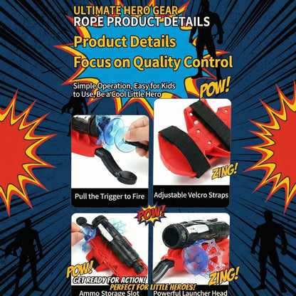 AOTAROW Heroic Spider Silk Superhero Wrist Launcher String Shooter Blasters Toy Set