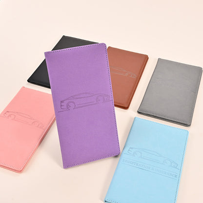 Car Registration & Insurance Card Holder, Magnetic Closure Vehicle Organizer, Car Essential Document Wallet