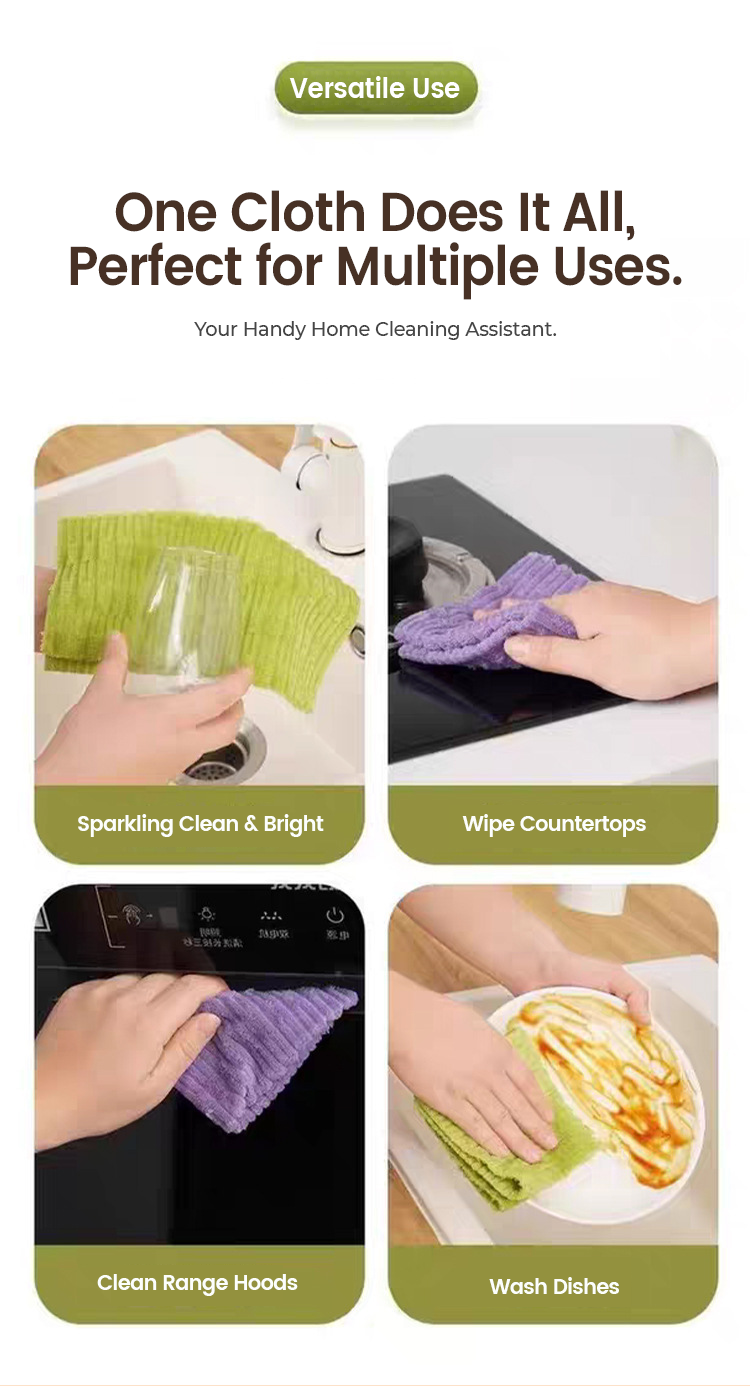 20 PCS Tearable Antibacterial Cleaning Cloths, 10A-Grade Reusable Wet/Dry Lint-Free Rags, Streak-Free Scrubbing Towels for Kitchen, Car, Glass & Electronics