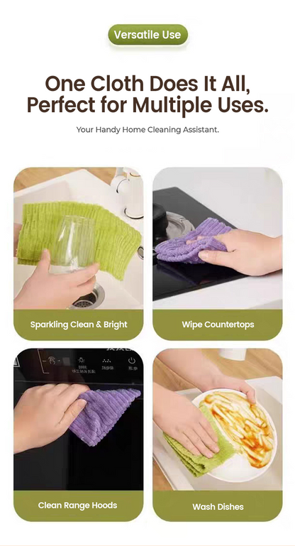 20 PCS Tearable Antibacterial Cleaning Cloths, 10A-Grade Reusable Wet/Dry Lint-Free Rags, Streak-Free Scrubbing Towels for Kitchen, Car, Glass & Electronics