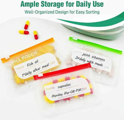 🏆 Last Day Special Price  ! 💊 Waterproof Pill Pouch Set – 7 to 14 Days of Meds & Vitamins💧Waterproof & Crush-Resistant Shell