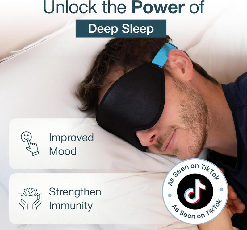 3D Blackout Sleep Mask - Lightweight Sleep Mask,Calming Eye Mask for Deep Sleep