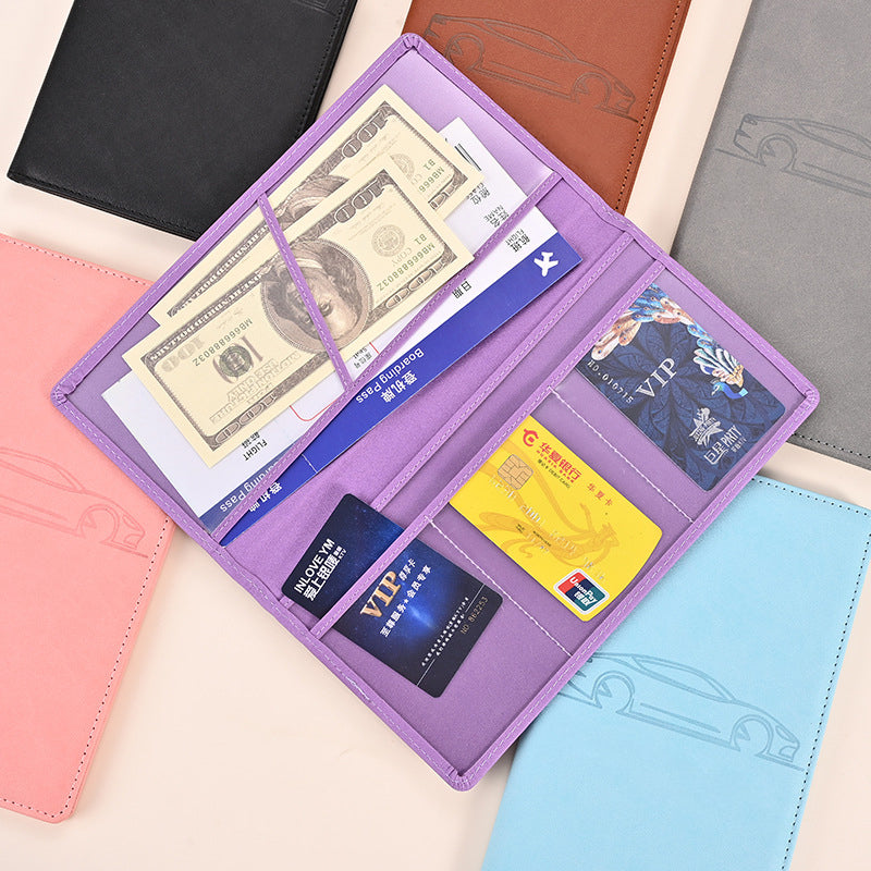 Car Registration & Insurance Card Holder, Magnetic Closure Vehicle Organizer, Car Essential Document Wallet
