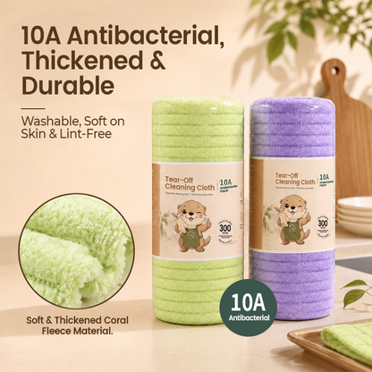 20 PCS Tearable Antibacterial Cleaning Cloths, 10A-Grade Reusable Wet/Dry Lint-Free Rags, Streak-Free Scrubbing Towels for Kitchen, Car, Glass & Electronics