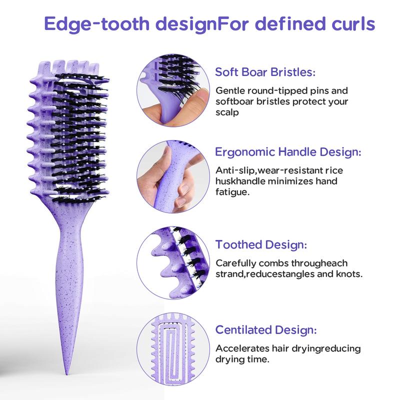 2026 Curl Defining Brush, Detangling Styling Comb for All Curl Types, Wet & Dry Use