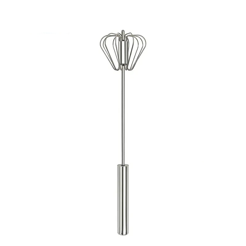 Stainless Steel Hand-Push Rotary Whisk – Effortless Mixing in Seconds!