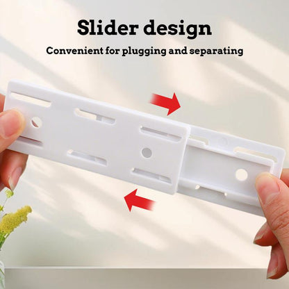 Adhesive Punch-Free Socket Holder, Self Adhesive Desktop Socket Fixer, Power Strip Holder Wall Mount with Cable Organizer Clips