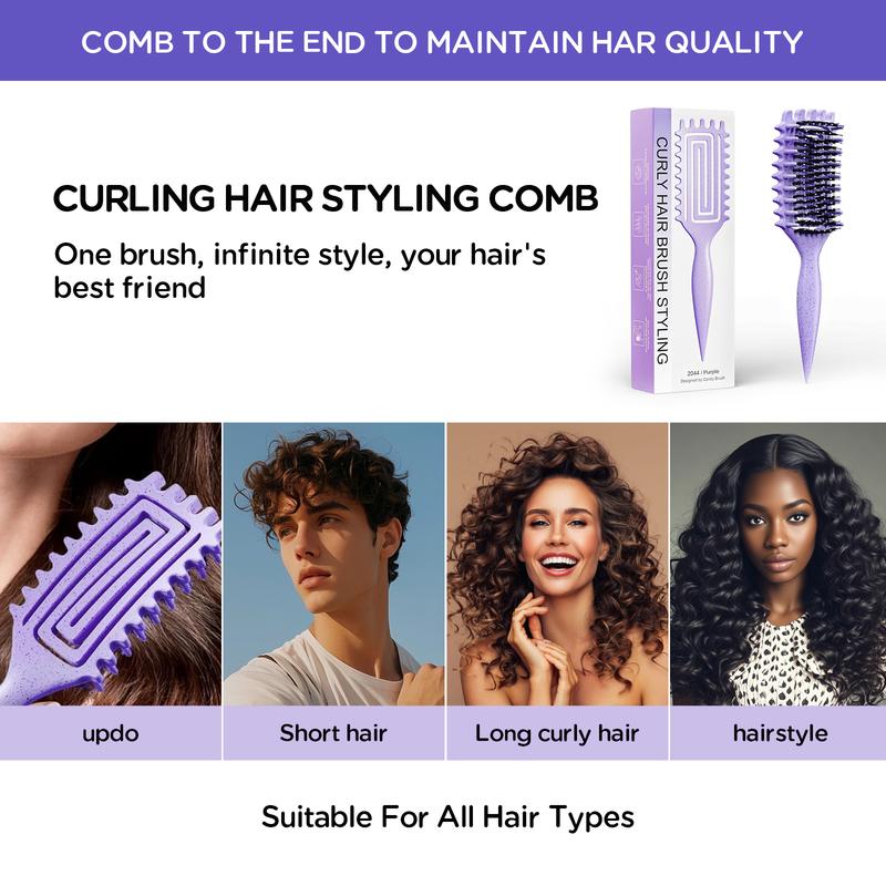2026 Curl Defining Brush, Detangling Styling Comb for All Curl Types, Wet & Dry Use