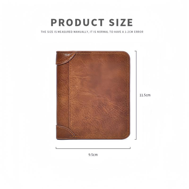Large-Capacity Trifold Wallet for Men, RFID Blocking PU Leather Wallet with Multiple Card Slots