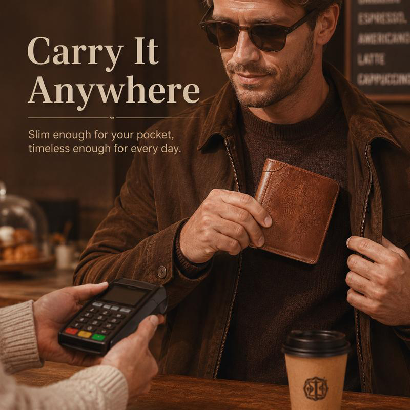 Large-Capacity Trifold Wallet for Men, RFID Blocking PU Leather Wallet with Multiple Card Slots