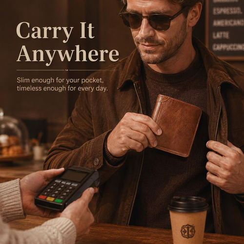 Large-Capacity Trifold Wallet for Men, RFID Blocking PU Leather Wallet with Multiple Card Slots