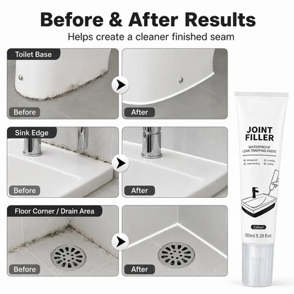 Waterproof Caulk Paste Joint Filler,150ml Sealant for Bathroom, Kitchen, with Masking Tape and Scraper