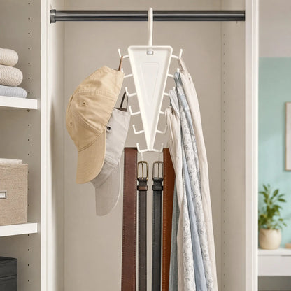 V-Shaped Double-Sided Closet Organizer Hanger – 360° Rotatable Space-Saving Rack with 12 Hooks