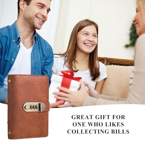 Transparent-Pocket Currency Collectors Album, Top-Grade PU Leather, Password Lock, Durable Material, Secure Protection, Large Capacity Storage