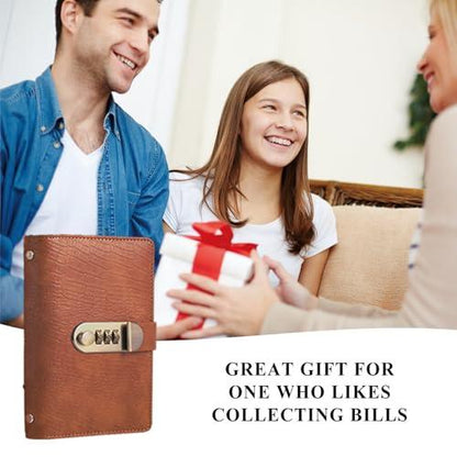 Transparent-Pocket Currency Collectors Album, Top-Grade PU Leather, Password Lock, Durable Material, Secure Protection, Large Capacity Storage