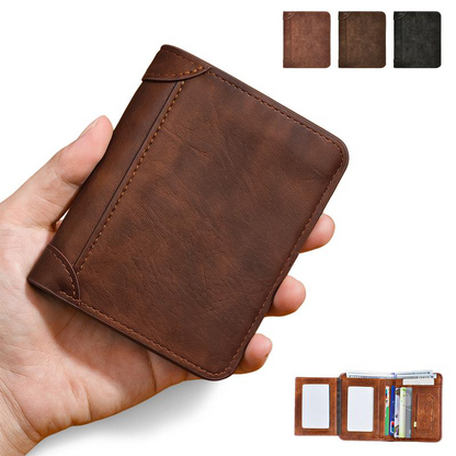 Large-Capacity Trifold Wallet for Men, RFID Blocking PU Leather Wallet with Multiple Card Slots