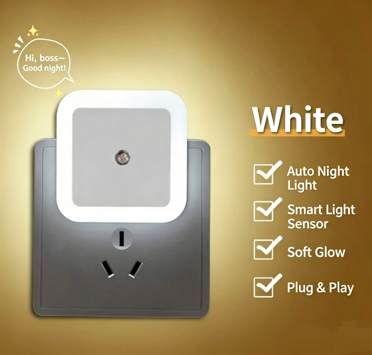 🌙 1 Set 6PCS Plug-in LED Night Light, Dusk to Dawn Sensor Lamp for Bedroom, 💡Bathroom, Hallway, Warm White
