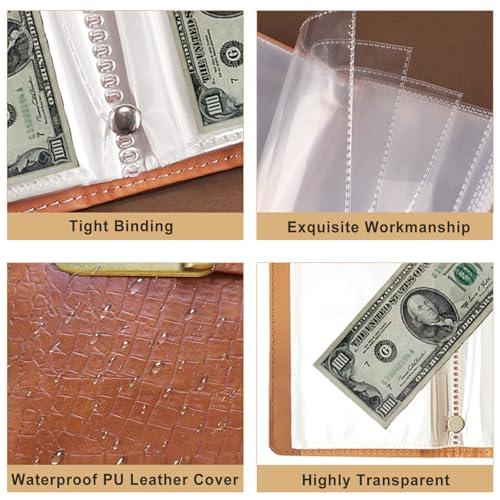 Transparent-Pocket Currency Collectors Album, Top-Grade PU Leather, Password Lock, Durable Material, Secure Protection, Large Capacity Storage