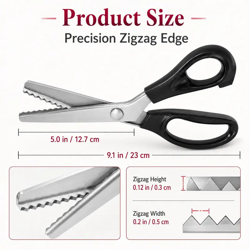 Stainless Steel Zig Zag Scissors with Serrated Teeth - Perfect for DIY Crafts