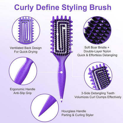 2026 Curl Defining Brush, Detangling Styling Comb for All Curl Types, Wet & Dry Use