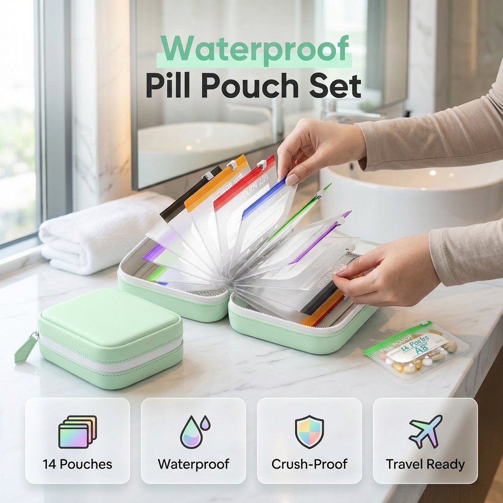 🏆 Last Day Special Price  ! 💊 Waterproof Pill Pouch Set – 7 to 14 Days of Meds & Vitamins💧Waterproof & Crush-Resistant Shell