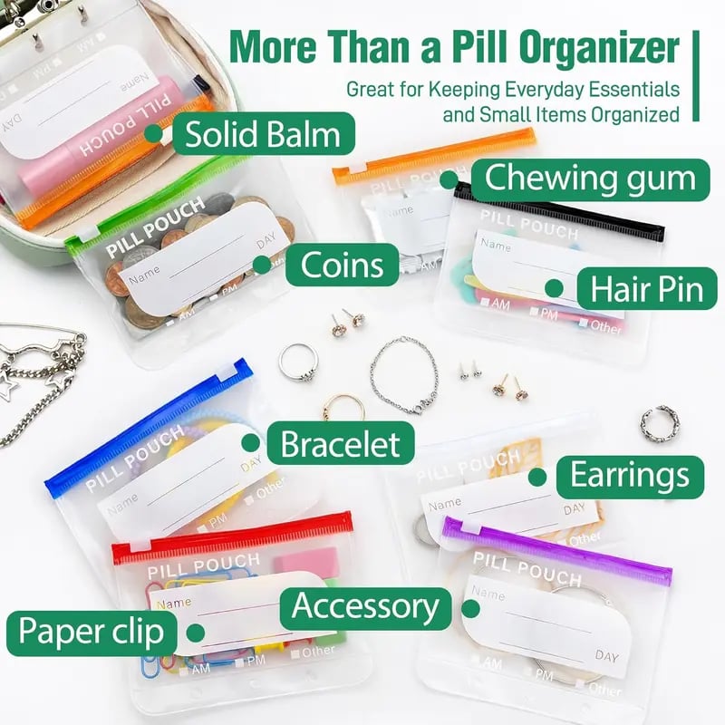 🏆 Last Day Special Price  ! 💊 Waterproof Pill Pouch Set – 7 to 14 Days of Meds & Vitamins💧Waterproof & Crush-Resistant Shell