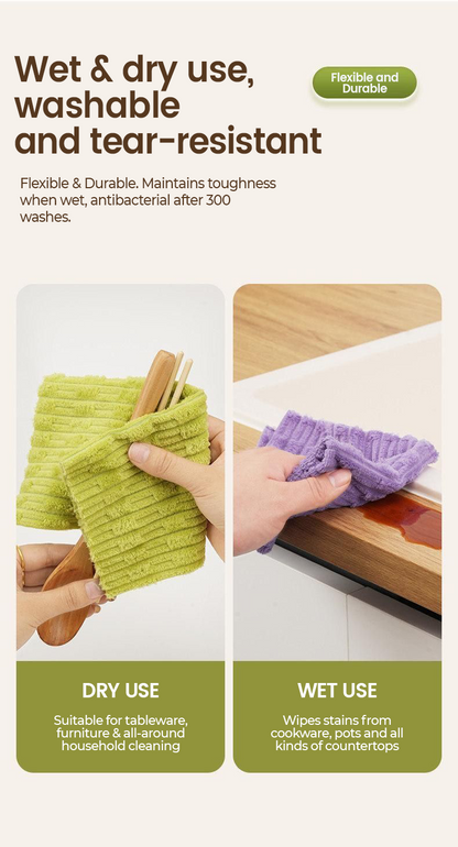 20 PCS Tearable Antibacterial Cleaning Cloths, 10A-Grade Reusable Wet/Dry Lint-Free Rags, Streak-Free Scrubbing Towels for Kitchen, Car, Glass & Electronics