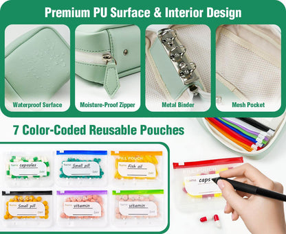 🏆 Last Day Special Price  ! 💊 Waterproof Pill Pouch Set – 7 to 14 Days of Meds & Vitamins💧Waterproof & Crush-Resistant Shell