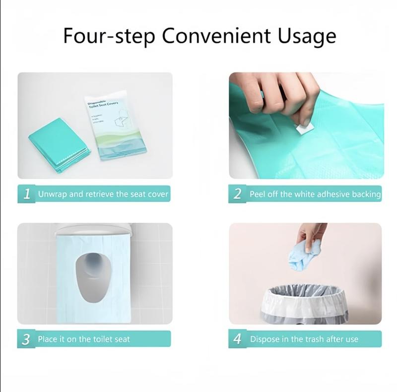 20‑Pack Disposable Individually Wrapped Toilet Seat Covers for Travel & Public Restrooms
