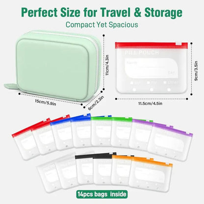 🏆 Last Day Special Price  ! 💊 Waterproof Pill Pouch Set – 7 to 14 Days of Meds & Vitamins💧Waterproof & Crush-Resistant Shell