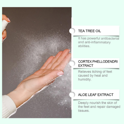 👣Tea Tree Oil Foot Spray - Plantar Moisturizing 👟Deodorant for Odor Control & Dry Feet Care