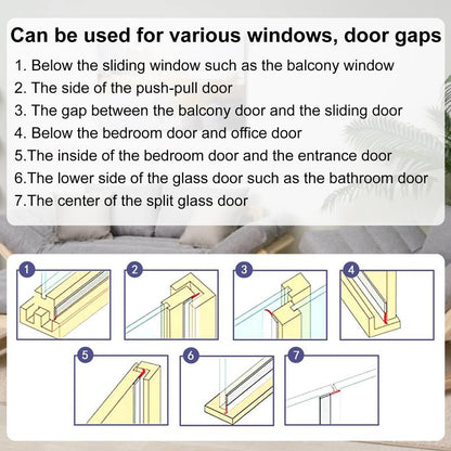 16.4Ft Wide 1.77in Weather Stripping, Adhesive Draft Stopper Insulation Seal Tape for Doors, Windows & Shower Doors