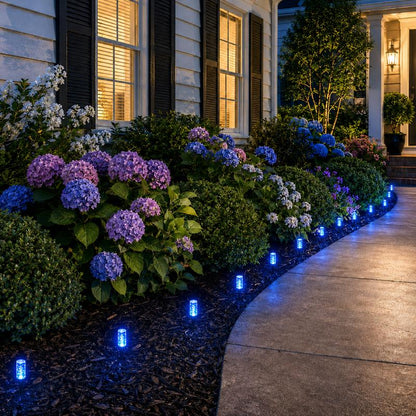 Set of 10 LED Solar Garden Stake Lights, Blue Bubble-Shaped Path Lights, IPX4 Waterproof Outdoor Garden Lights